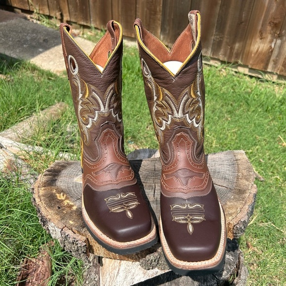 Men's Brown Leather San Fernando Western Rodeo Boots NewWB Sz-29 (US 10.5) LocBB - Picture 7 of 12